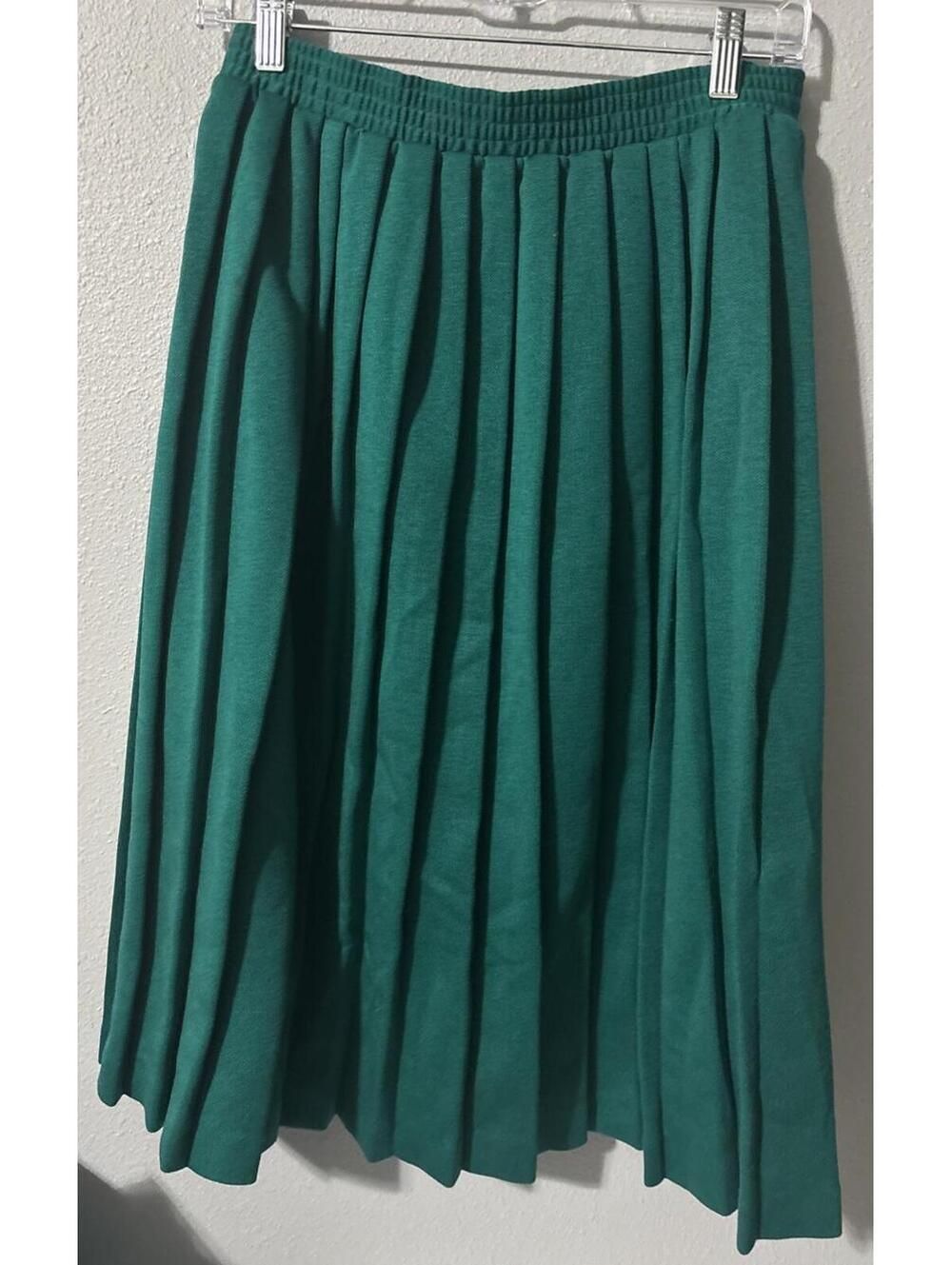 CRICKET LANE Women’s Skirt Elastic Waist Pleated Teal Vintage Size Medium USA